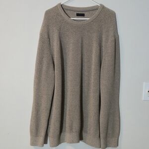 Denver Hayes Tan 100% Cotton Crewneck Sweater 2XL Quiet Luxury